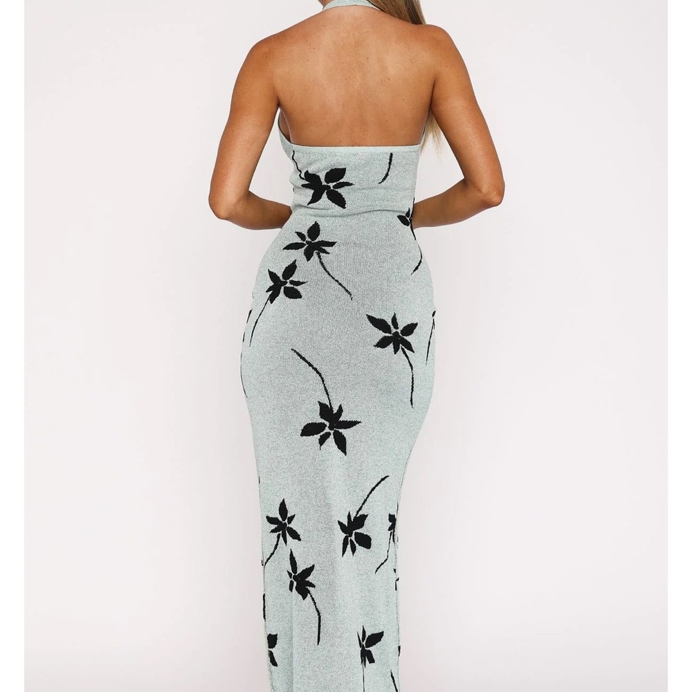 White Fox Boutique Chasing Heaven Knit Maxi Dress Mint - Picture 3 of 6